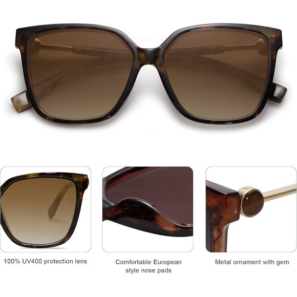 ✨Women\'s Brown Fashion Square Sunglasses Trendy UV Protection Lens Sunglasses main image 4